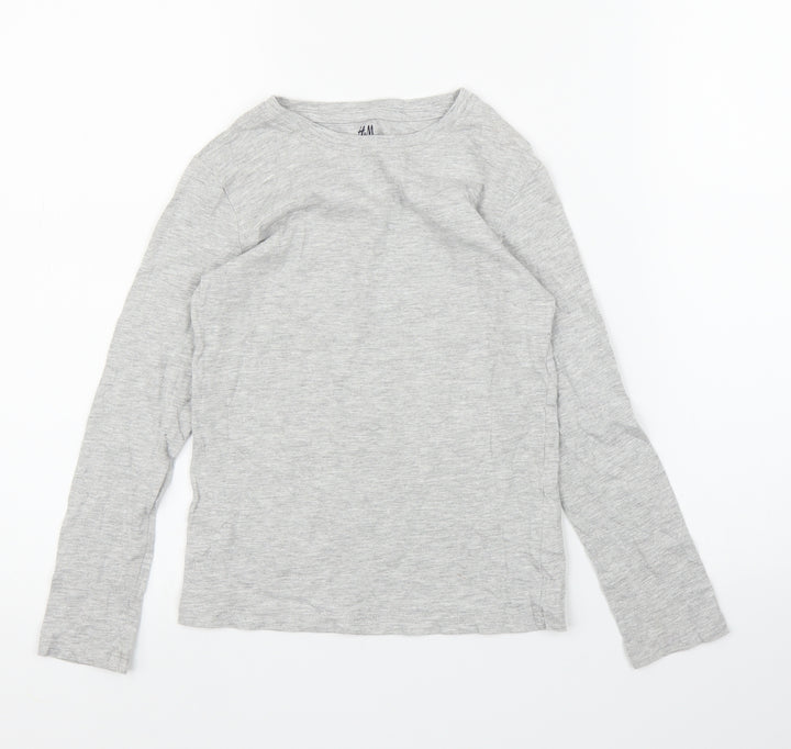 H&M Girls Grey   Basic T-Shirt Size 7 Years