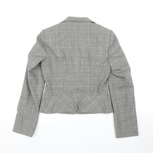 M&S Womens Grey Plaid  Jacket Blazer Size 8