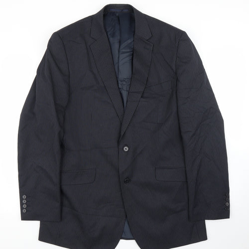Tom English Mens Blue Striped  Jacket Suit Jacket Size 42