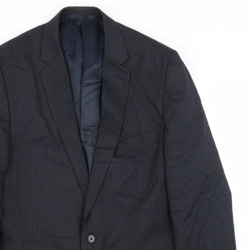 Tom English Mens Blue Striped  Jacket Suit Jacket Size 42