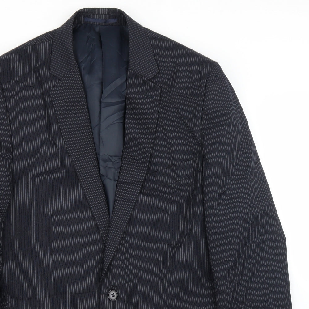 Tom English Mens Blue Striped  Jacket Suit Jacket Size 42