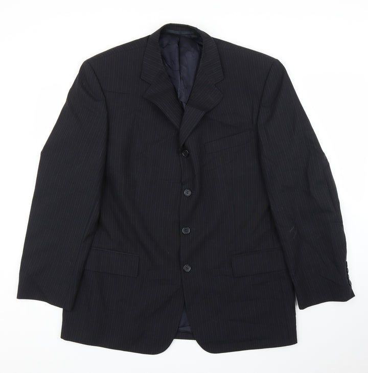 Principles Mens Black Striped Jacket Suit Jacket Size 44