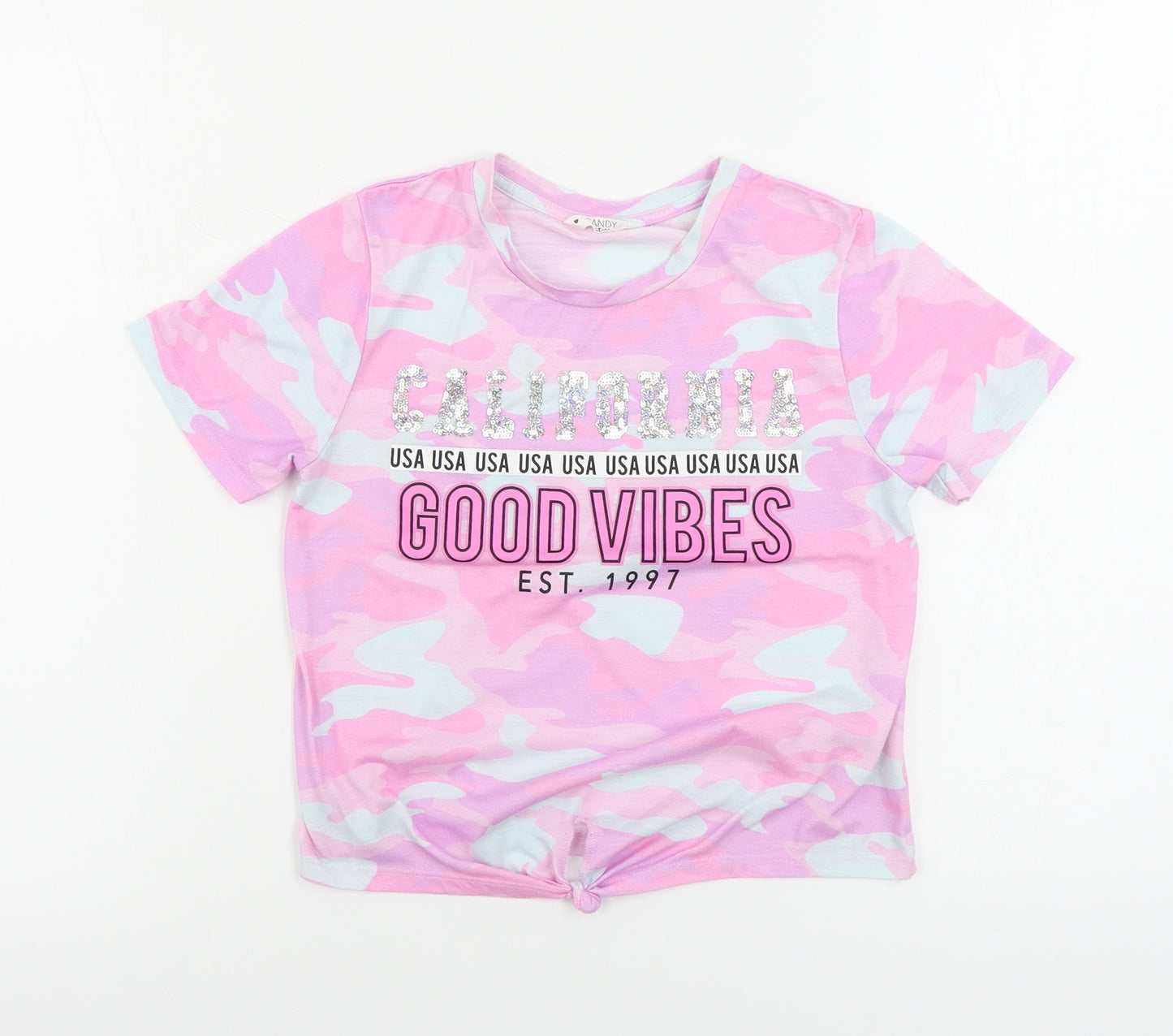 Candy  Girls Pink   Basic T-Shirt Size 11 Years