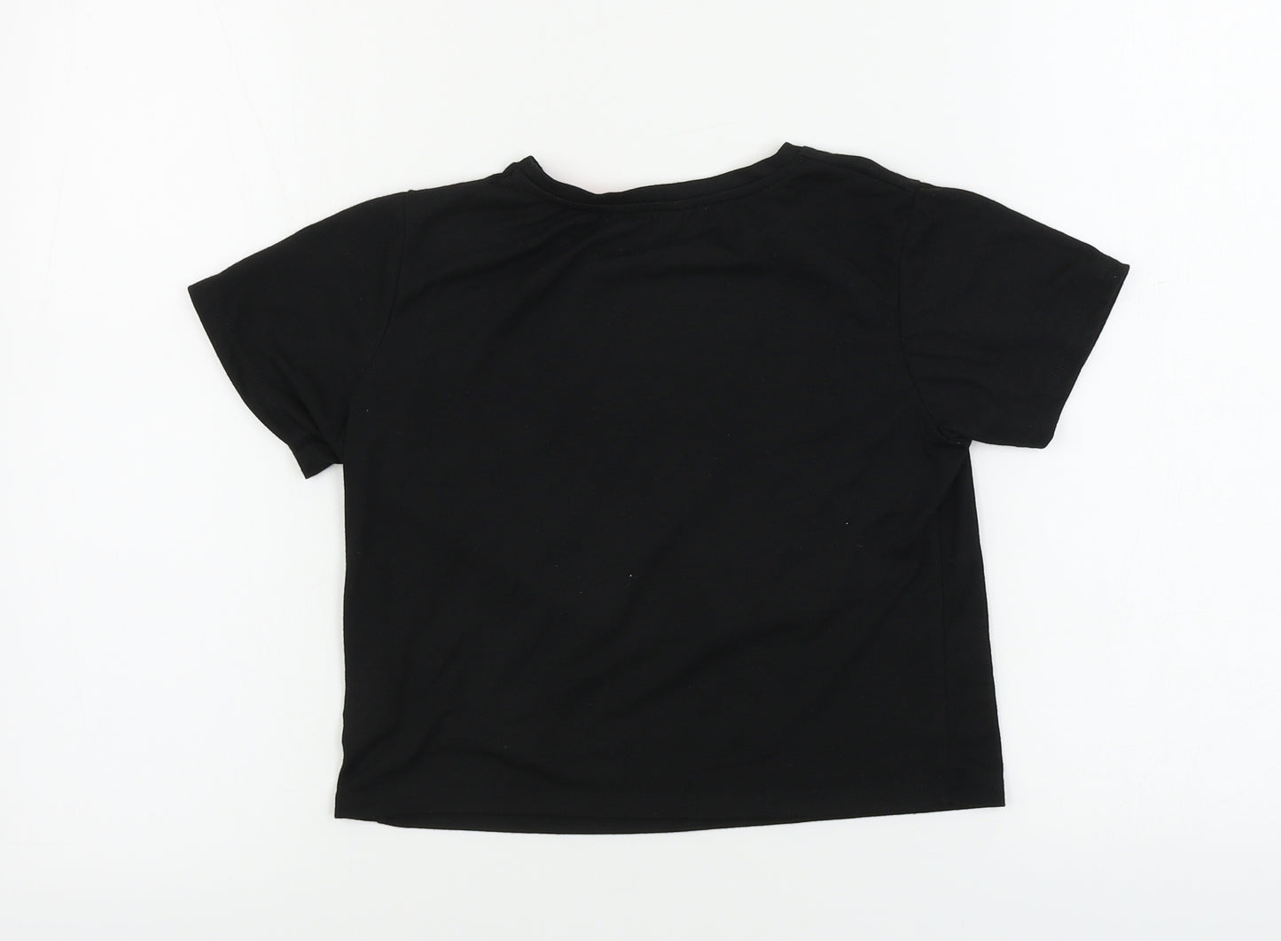 Primark  Girls Black   Basic T-Shirt Size 10-11 Years  - Sequin detail
