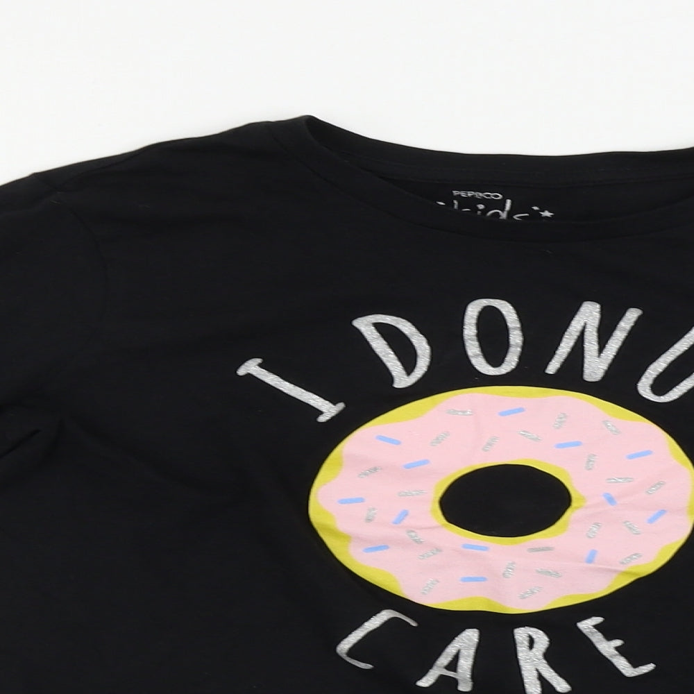 Pep&co     Girls Black   Basic T-Shirt Size 10-11 Years