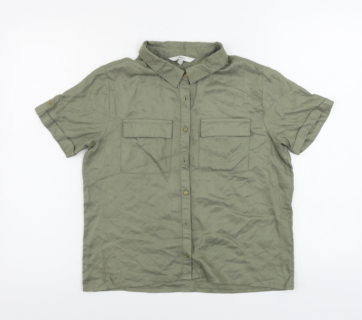 Miss Evie    Girls Green   Basic Button-Up Size 13-14 Years