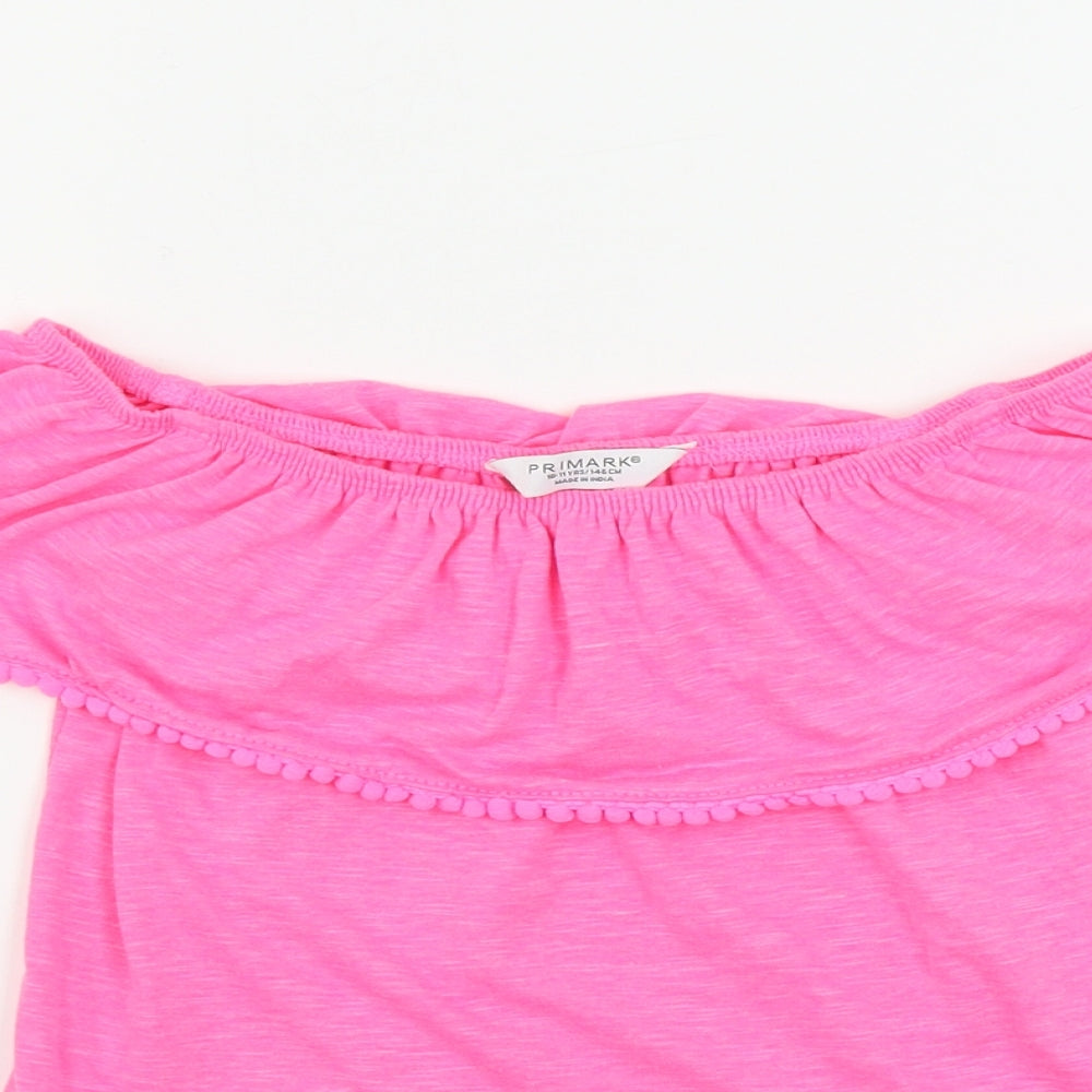 Primark  Girls Pink   Basic T-Shirt Size 10-11 Years
