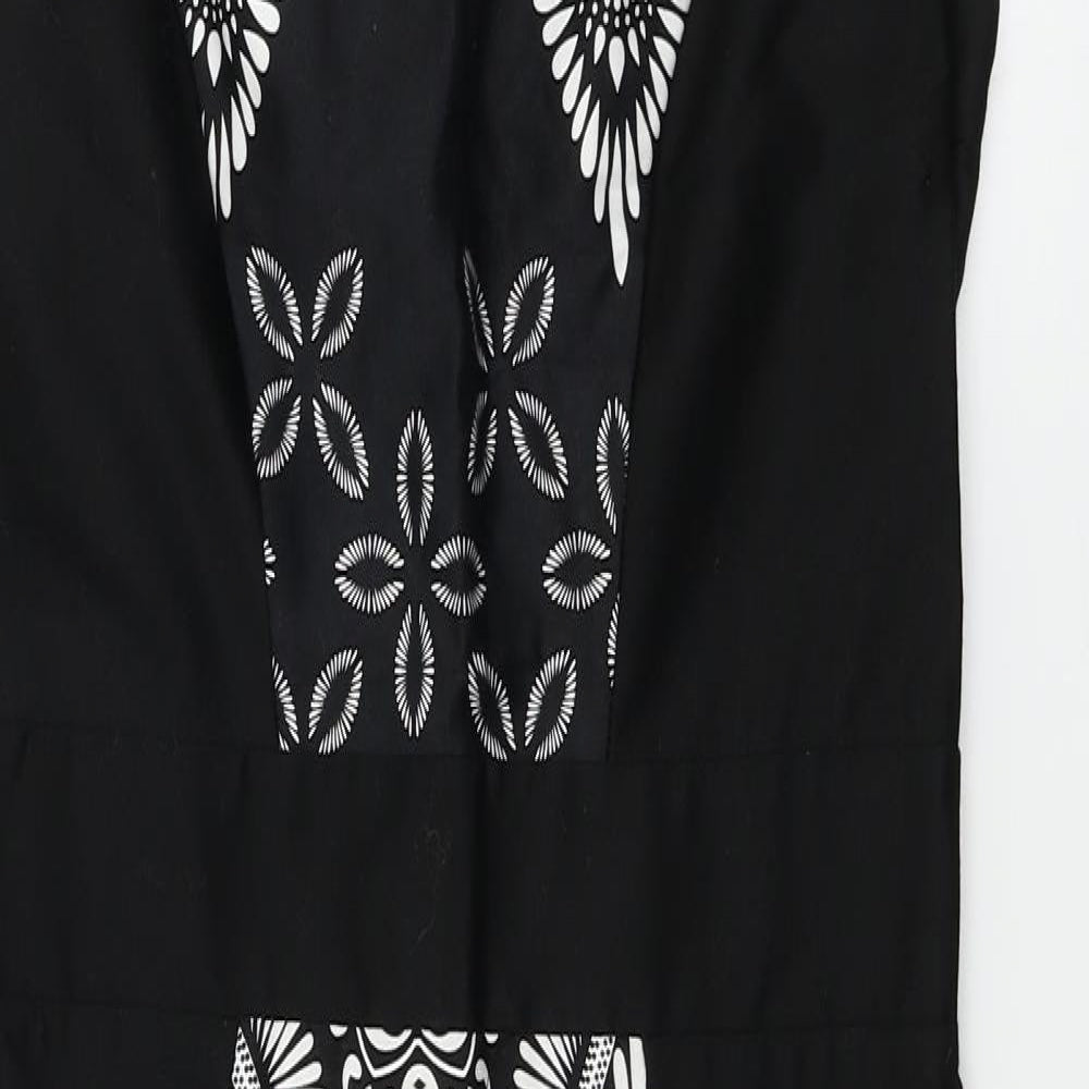 Preworn  Womens Black Floral  A-Line  Size 12