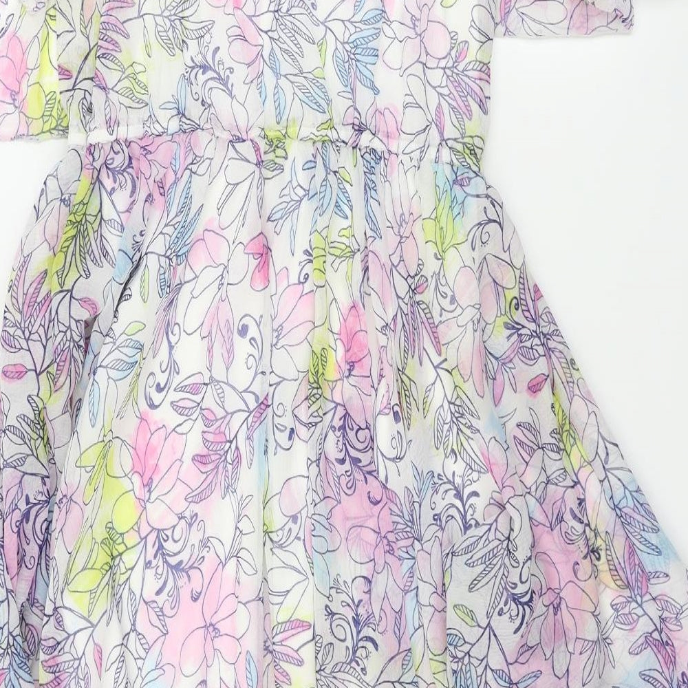 NEXT  Womens White Floral  A-Line  Size 12