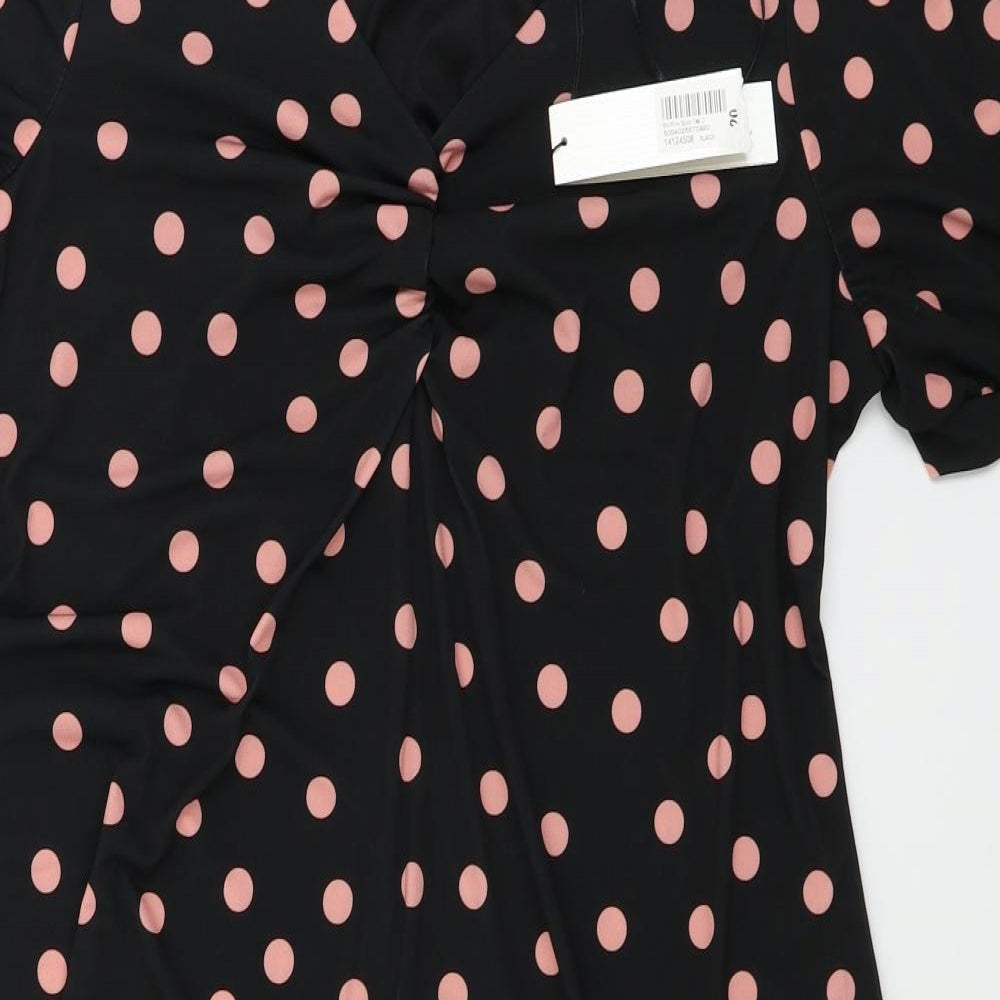 Roman Womens Black Polka Dot  A-Line  Size 20