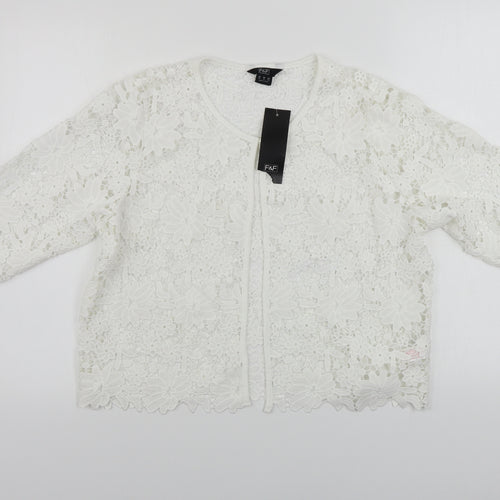 F&F  Womens White Floral  Basic Blouse Size 16