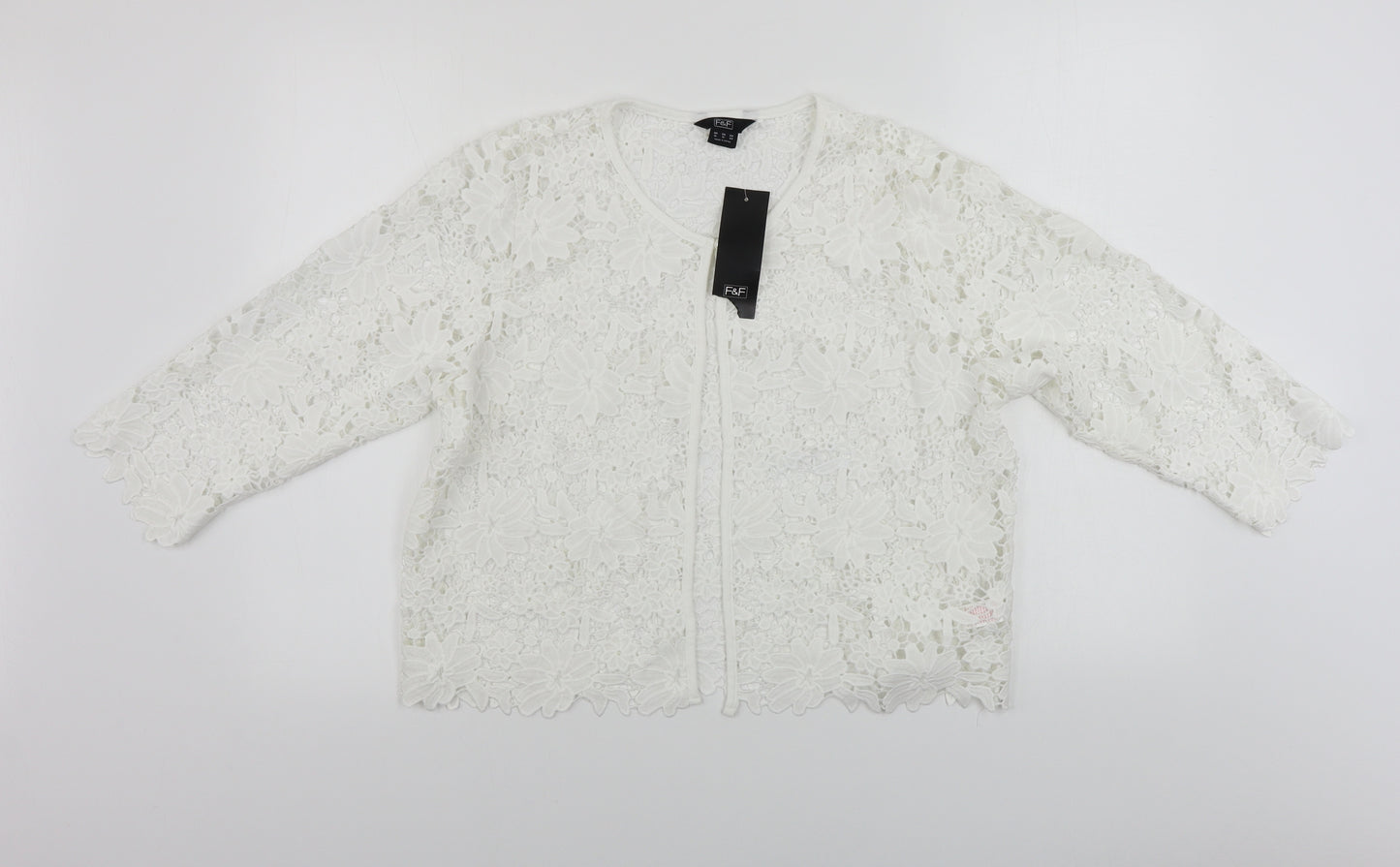 F&F  Womens White Floral  Basic Blouse Size 16