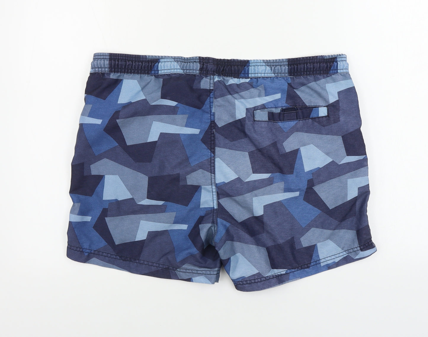 cotton stuff Mens Blue Geometric  Bermuda Shorts Size M
