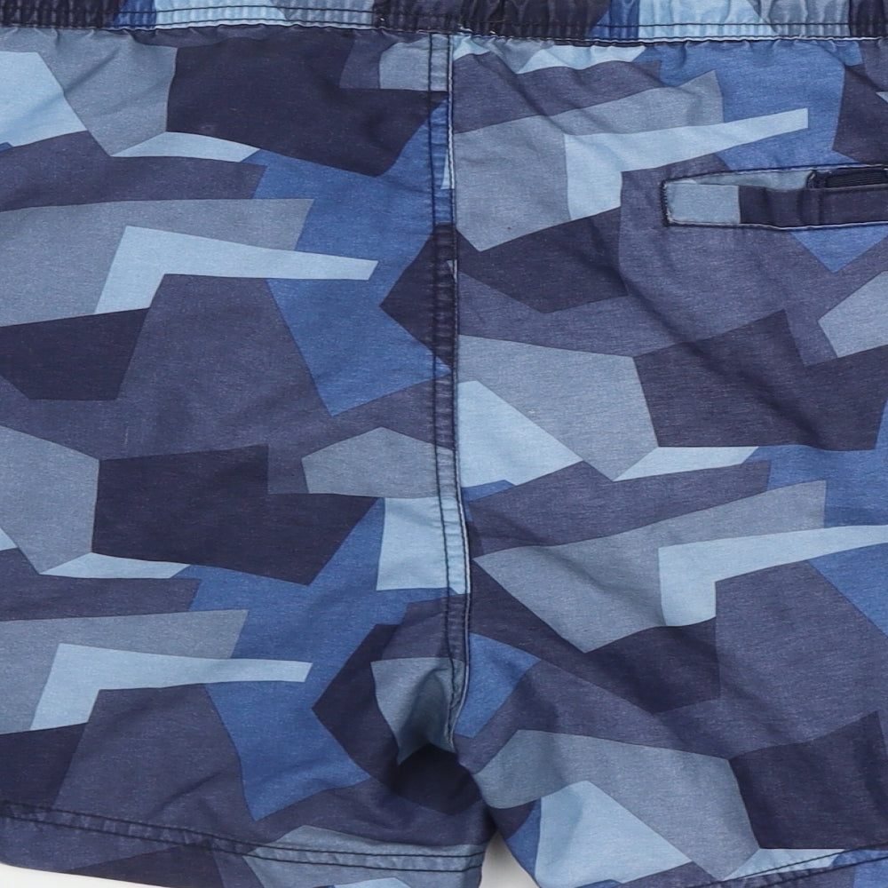 cotton stuff Mens Blue Geometric  Bermuda Shorts Size M
