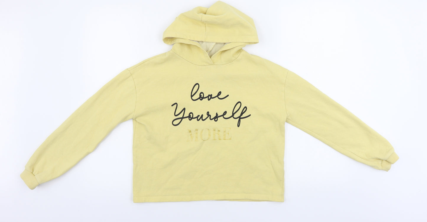 River Island  Girls Yellow   Pullover Hoodie Size 11-12 Years