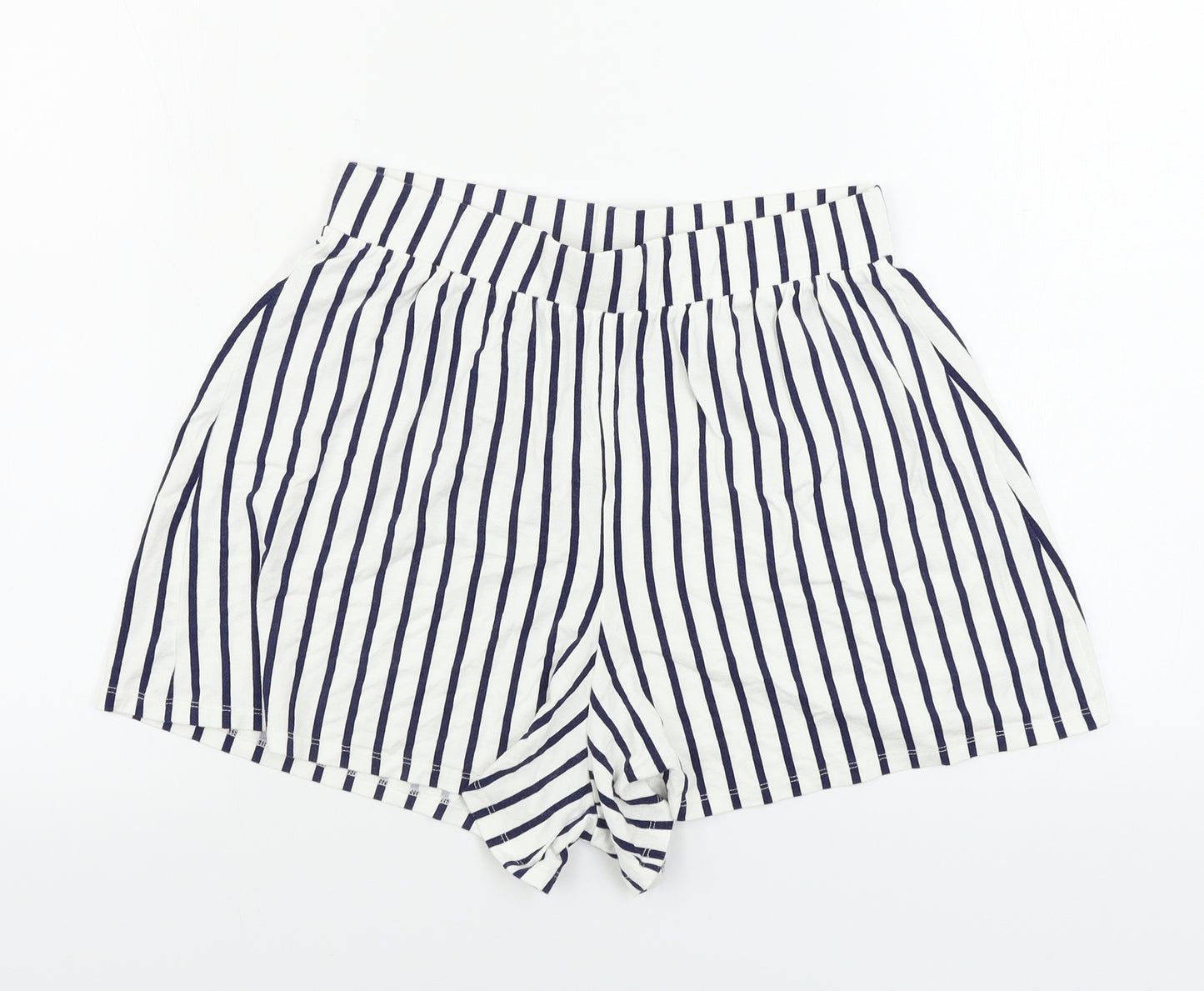 ASOS  Womens White Striped  Sweat Shorts Size 12