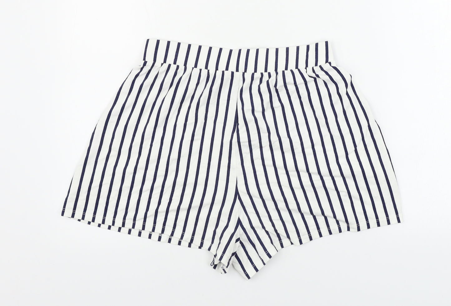 ASOS  Womens White Striped  Sweat Shorts Size 12