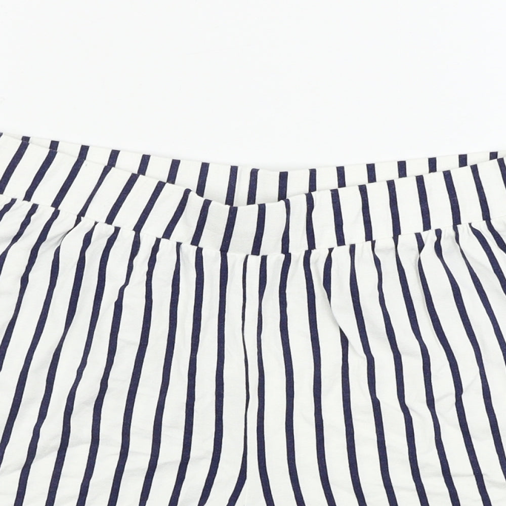 ASOS  Womens White Striped  Sweat Shorts Size 12