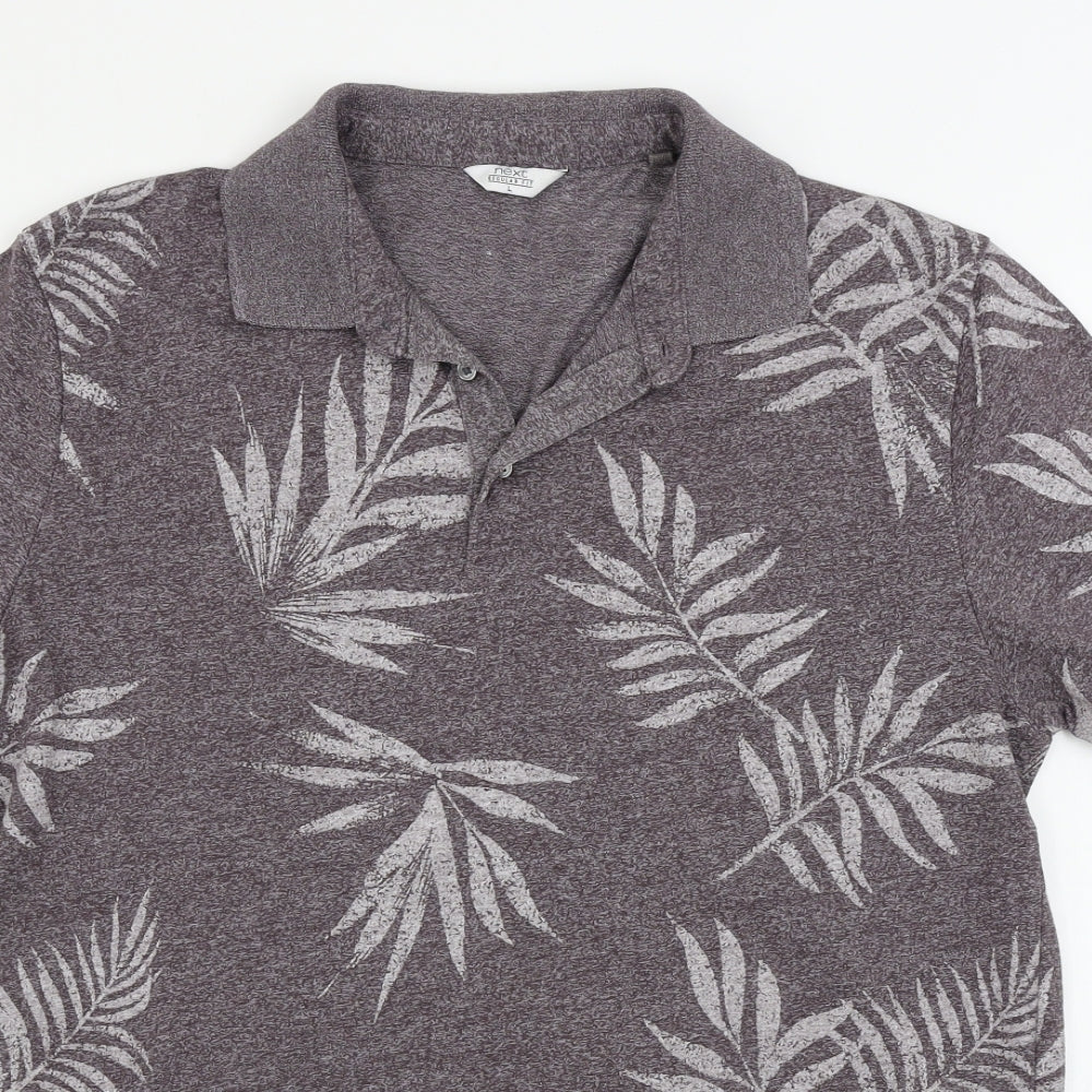 NEXT  Mens Brown Floral   Polo Size L