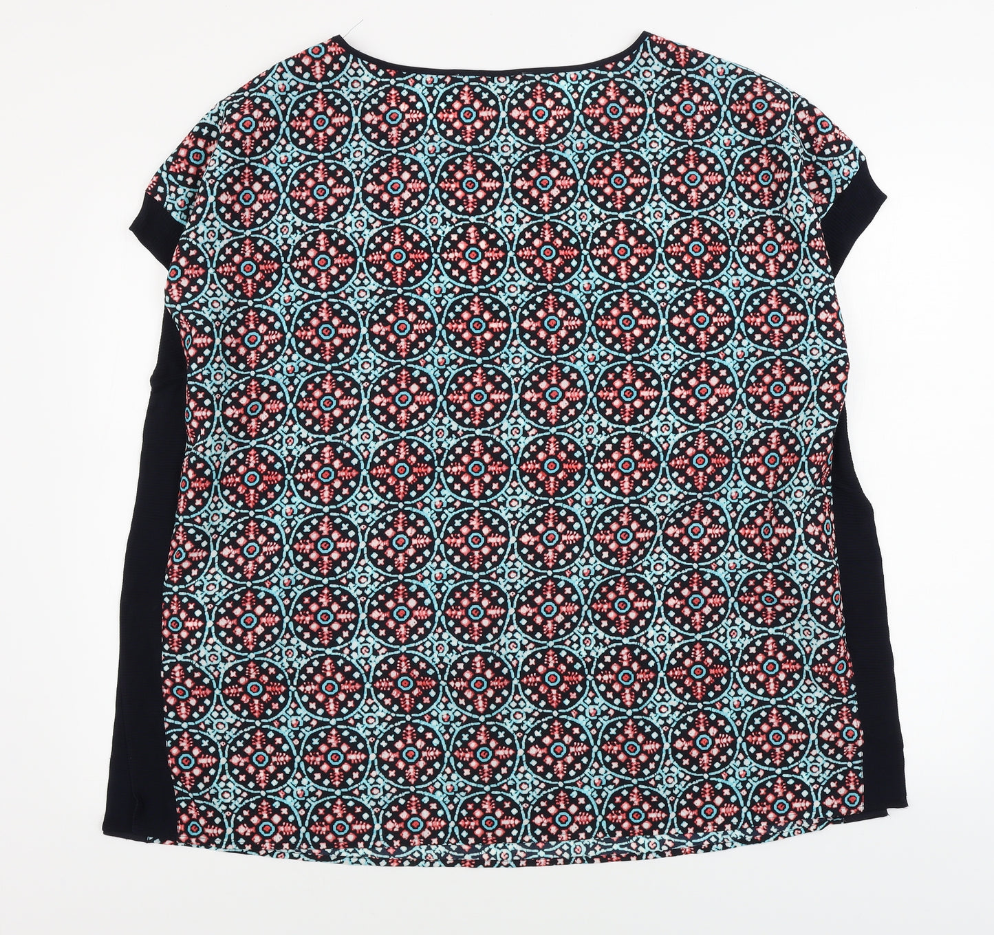 Michael Kors  Womens Blue Geometric  Basic T-Shirt Size XL