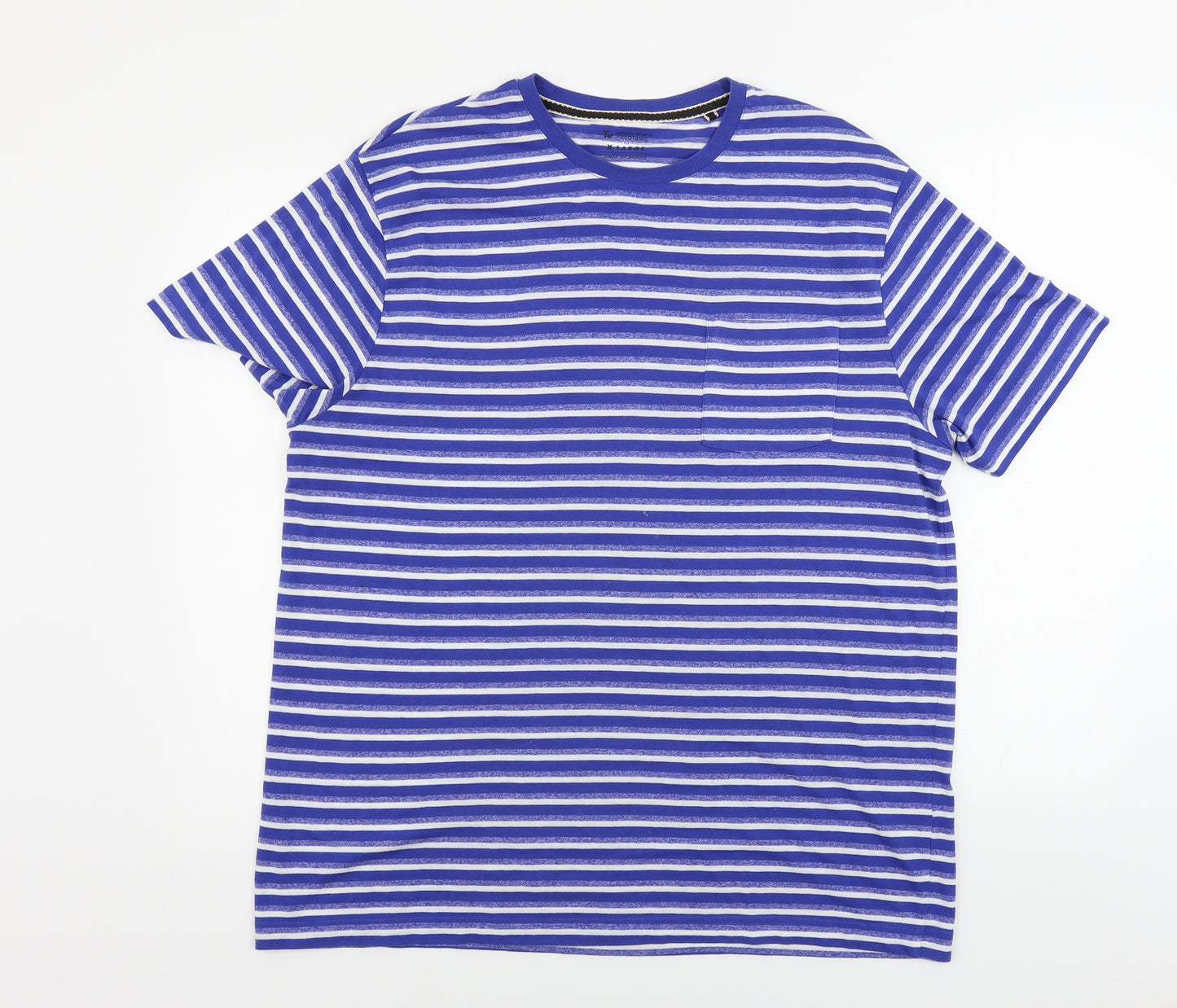 TU Mens Blue Striped   T-Shirt Size XL