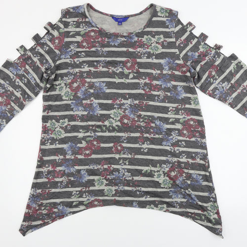Apt. 9 Womens Black Striped  Pullover Jumper Size XL