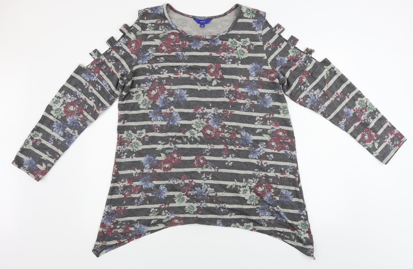 Apt. 9 Womens Black Striped  Pullover Jumper Size XL