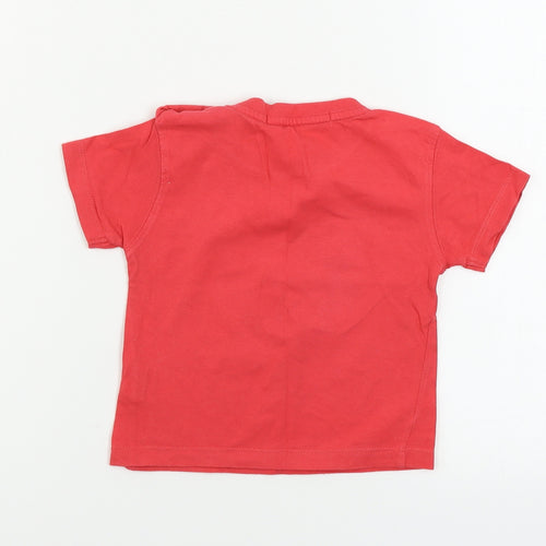 energino Boys Red   Basic T-Shirt Size 12-18 Months