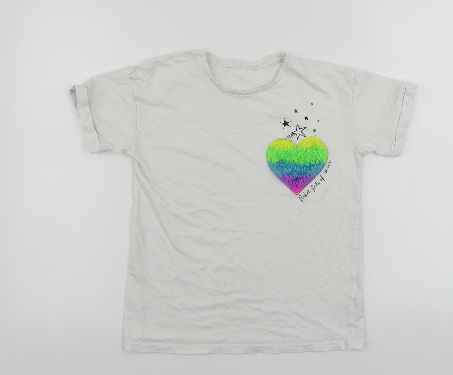 George  Girls White   Basic T-Shirt Size 9-10 Years