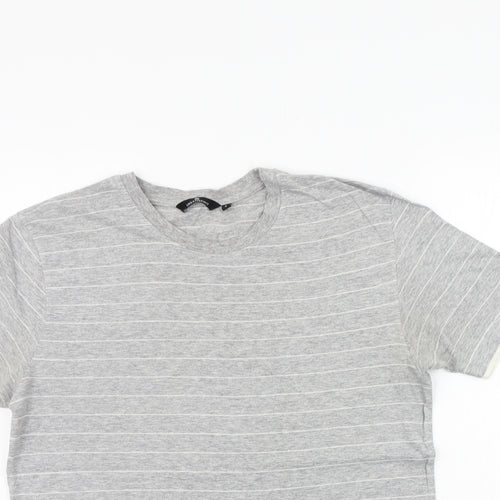 Urban Sprirt Mens Grey Striped   T-Shirt Size S  - washable mark