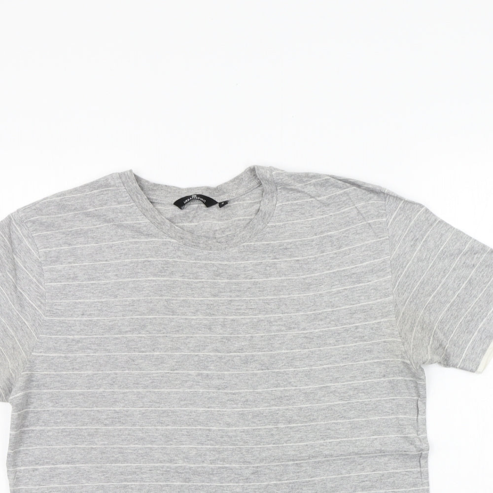 Urban Sprirt Mens Grey Striped   T-Shirt Size S  - washable mark