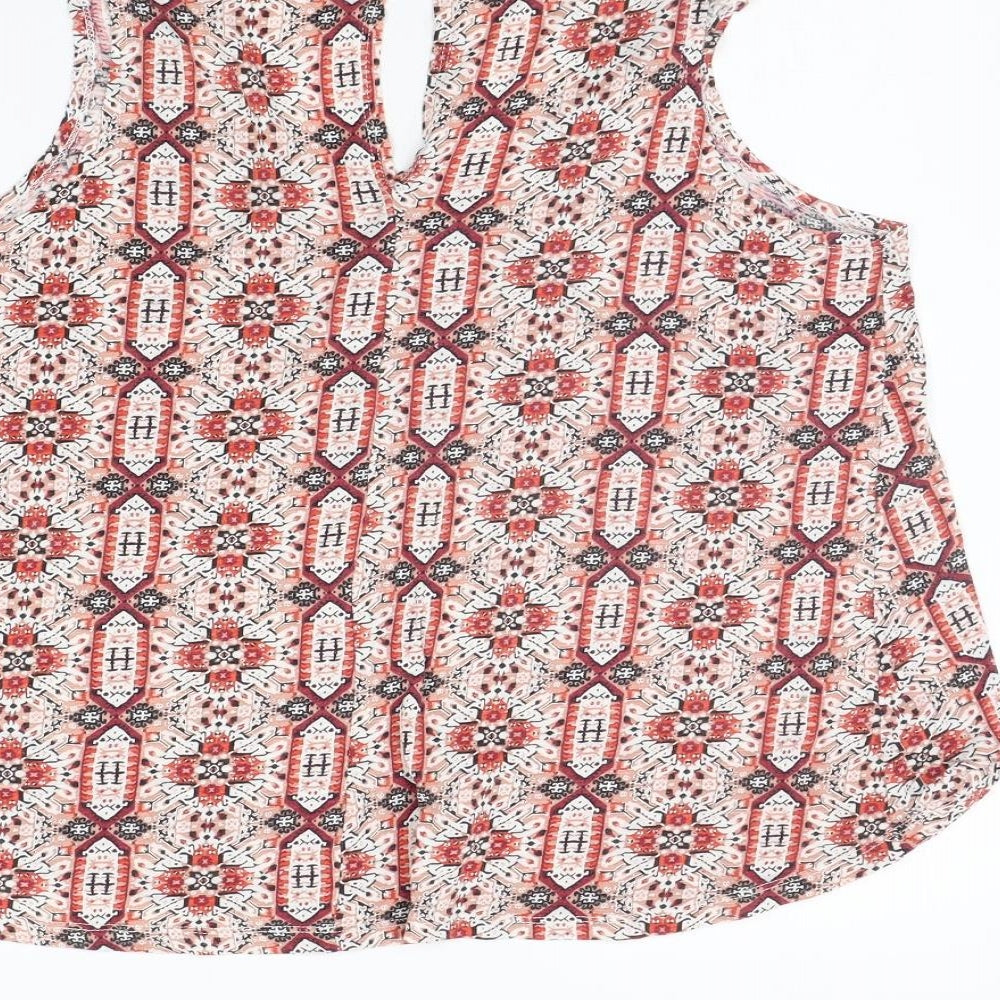 New Look Womens Pink Geometric  Basic Tank Size 12