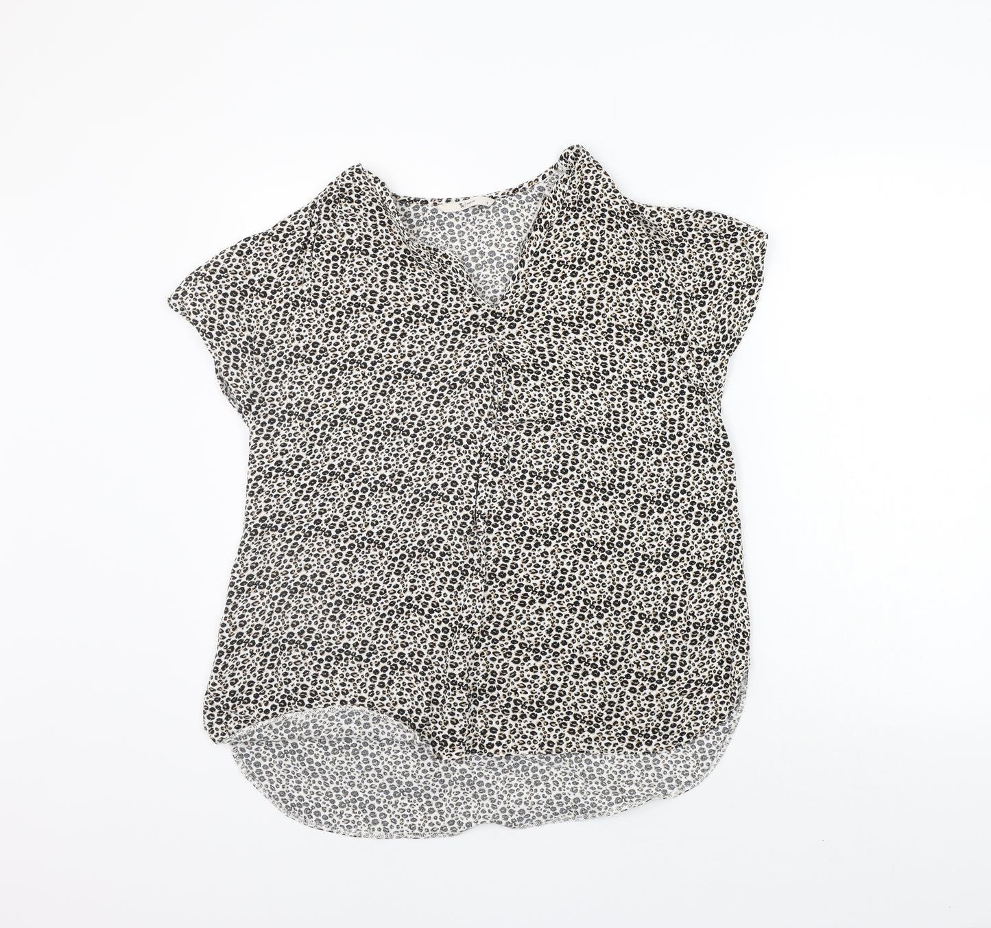 TU Womens Beige Animal Print  Basic T-Shirt Size 12