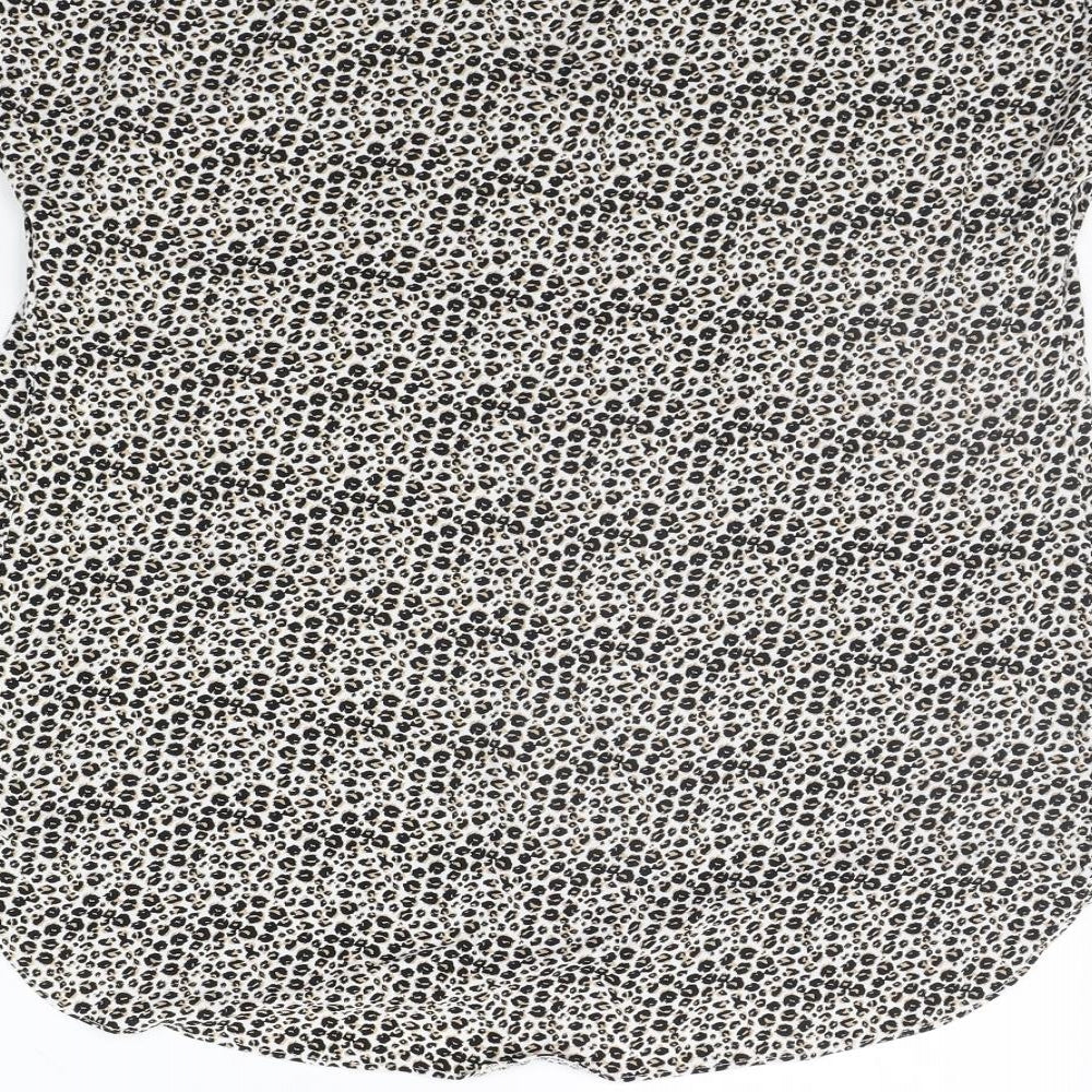 TU Womens Beige Animal Print  Basic T-Shirt Size 12