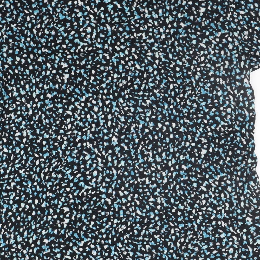 Midnight Womens Black Geometric  Basic T-Shirt Size L