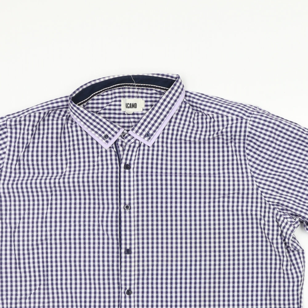 Jacamo Mens Blue Check   Button-Up Size 2XL
