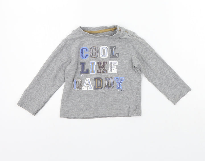 TU Girls Grey   Basic T-Shirt Size 6-9 Months