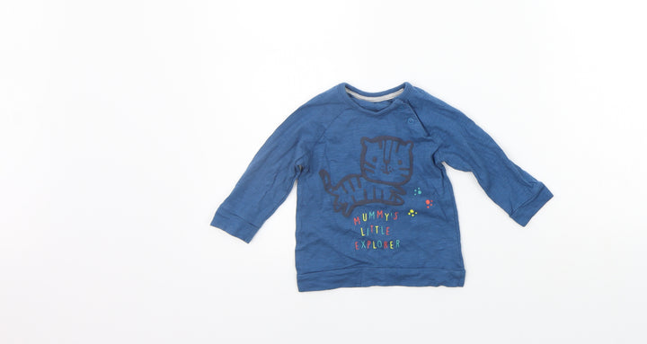 George Girls Blue Basic T-Shirt Size 6-9 Months
