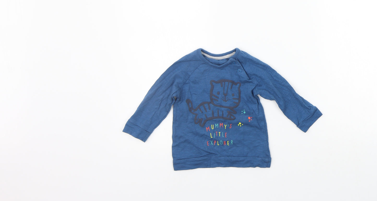 George Girls Blue   Basic T-Shirt Size 6-9 Months