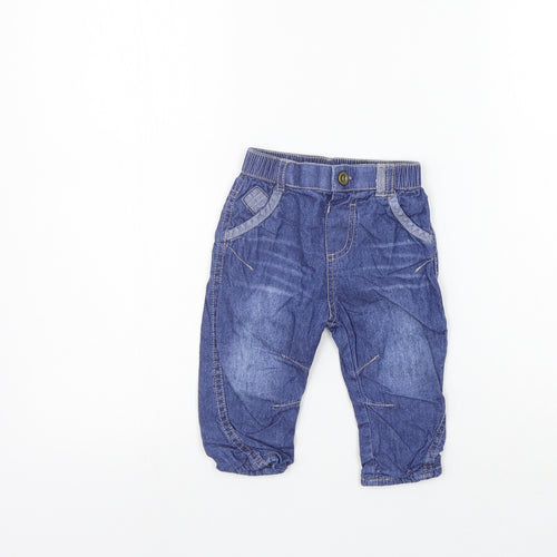 Nutmeg Boys Blue   Jogger Jeans Size 6-9 Months  - Elastic Waist Band