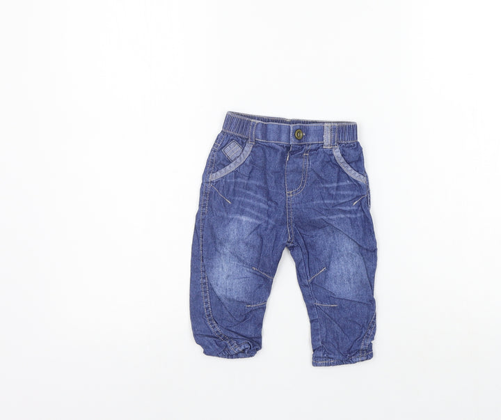 Nutmeg Boys Blue Jogger Jeans Size 6-9 Months - Elastic Waist Band