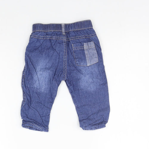 Nutmeg Boys Blue   Jogger Jeans Size 6-9 Months  - Elastic Waist Band