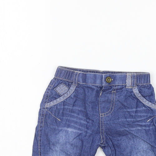 Nutmeg Boys Blue   Jogger Jeans Size 6-9 Months  - Elastic Waist Band