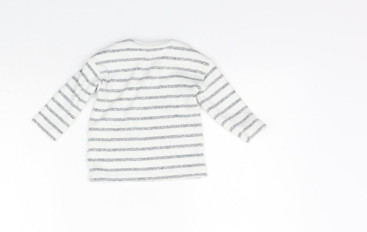 George Girls White Striped  Basic T-Shirt Size 6-9 Months