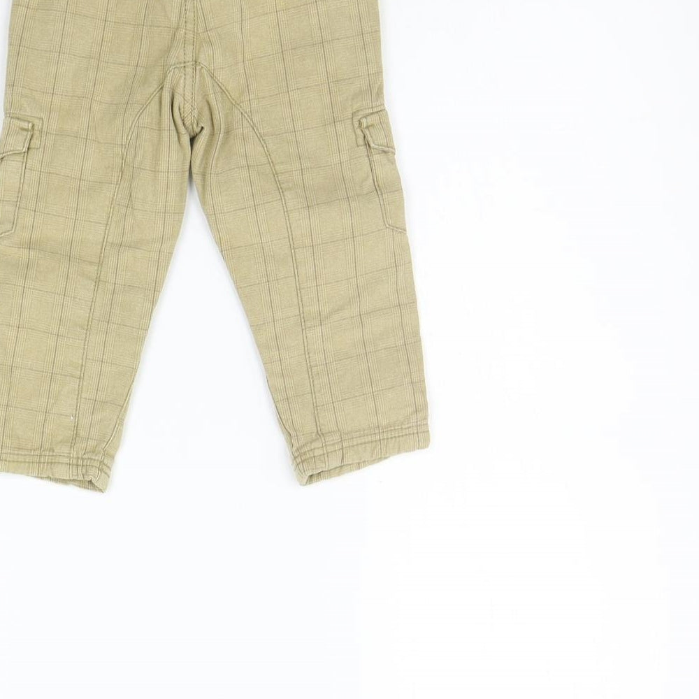 LOGG Girls Beige Check  Jogger Trousers Size 9-12 Months