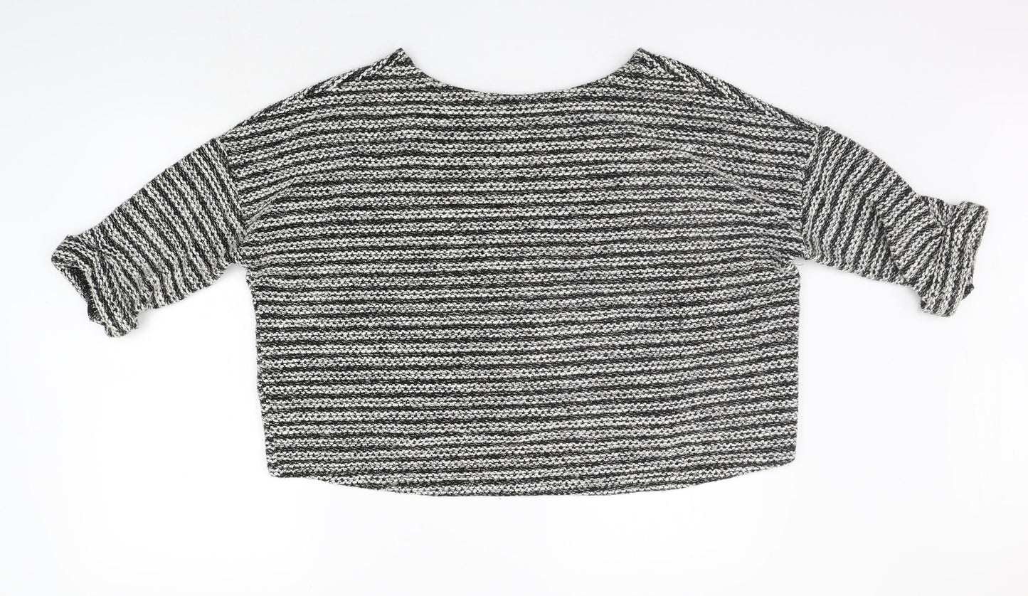 Atmosphere Womens Grey Geometric  Pullover Jumper Size M
