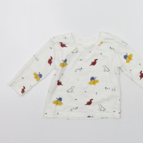 George Boys White Geometric  Basic T-Shirt Size 6-9 Months