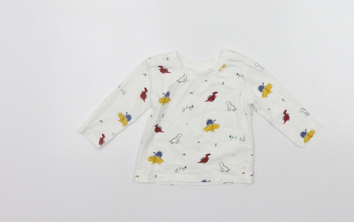 George Boys White Geometric  Basic T-Shirt Size 6-9 Months
