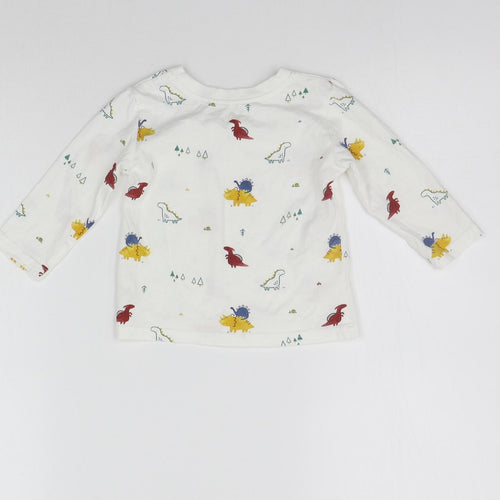 George Boys White Geometric  Basic T-Shirt Size 6-9 Months