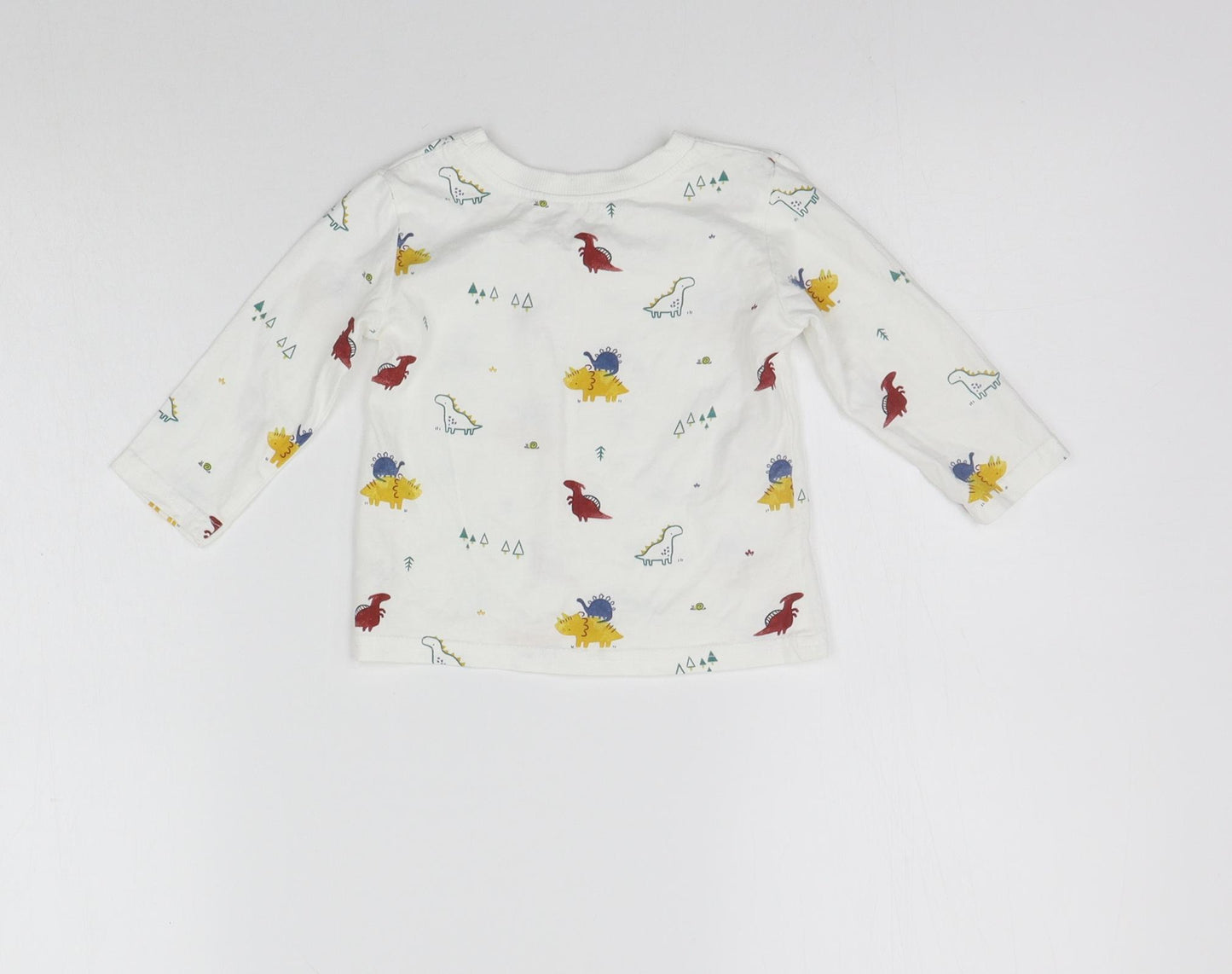 George Boys White Geometric  Basic T-Shirt Size 6-9 Months